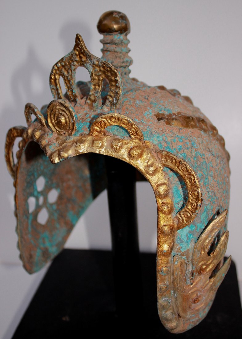 ancient Gilded Bronze Helmet (1 of 3)