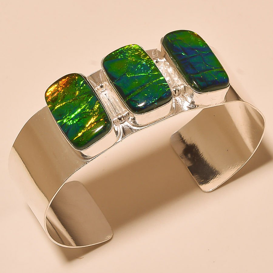 Australian Triplet Opal Silver Bangle (1 of 1)