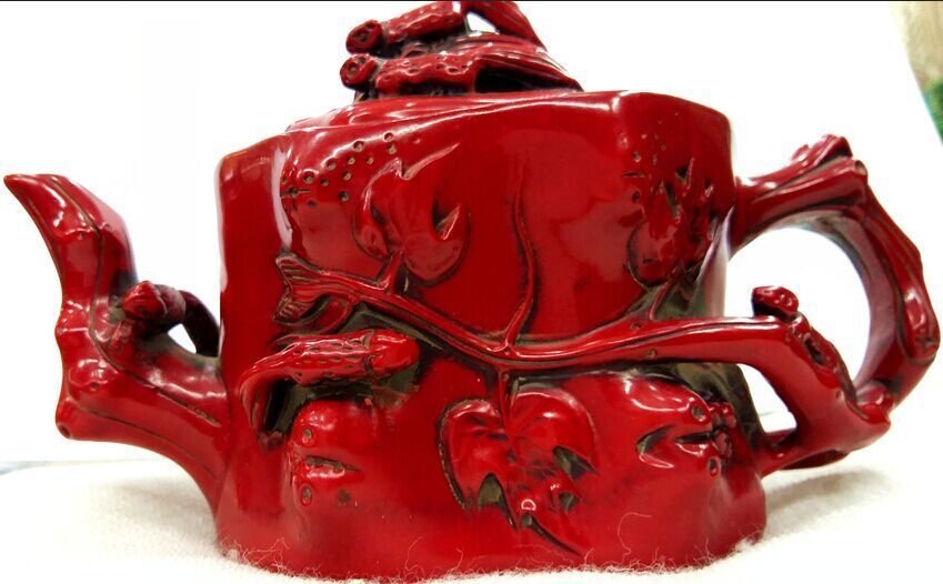 Vintage Red Coral Teapot (1 of 2)