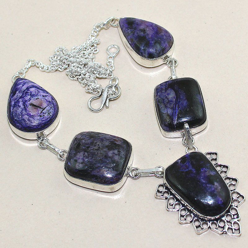 Ruby Zoisite Silver Necklace (1 of 1)