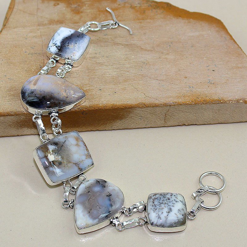 Dendrite Opal Silver Bracelet (1 of 1)