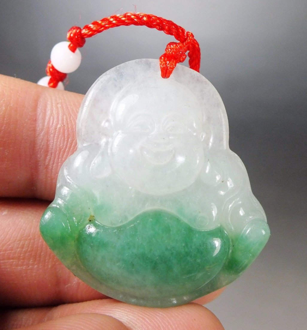 Natural Jade Carved Buddha Pendant (1 of 3)