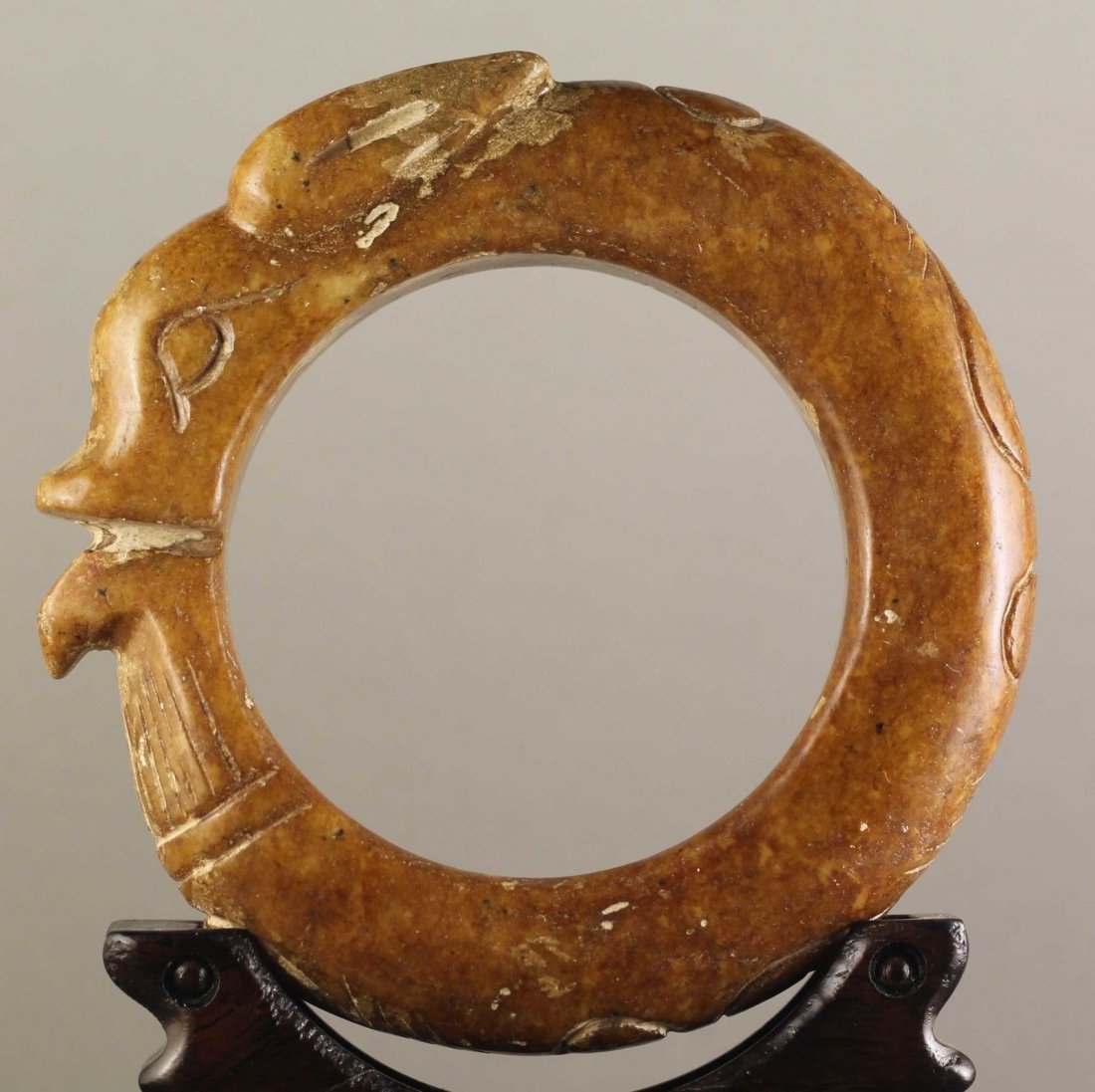 Chinese old natural jade hand-carved Dragon Bangle (1 of 4)