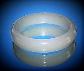 natoural Translucent White Jade Gems Bangle Bracelet (1 of 2)
