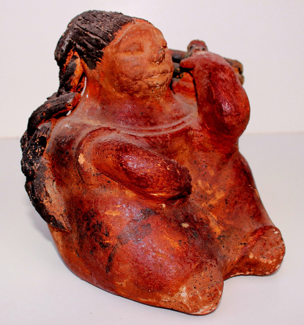 Precolumbian of a Sitting Female Carrying Firewood (1 of 3)