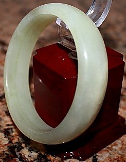 Carved Natural Old Jade Bangle (1 of 2)