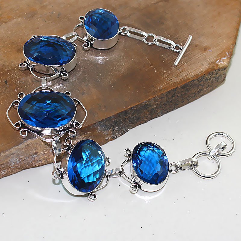 Iolite Silver Bracelet 35 Gms (1 of 1)