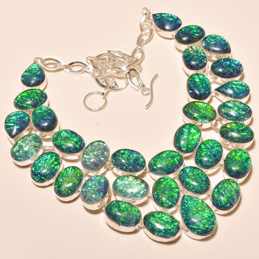 Australian Triplet Opal Silver Necklace (1 of 1)