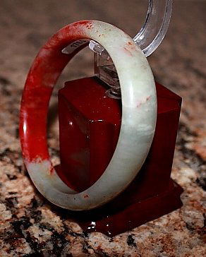 Carved Natural Old Jade Bangle (1 of 2)