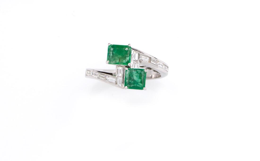 WHITE GOLD, EMERALDS AND DIAMONDS RING (1 of 1)