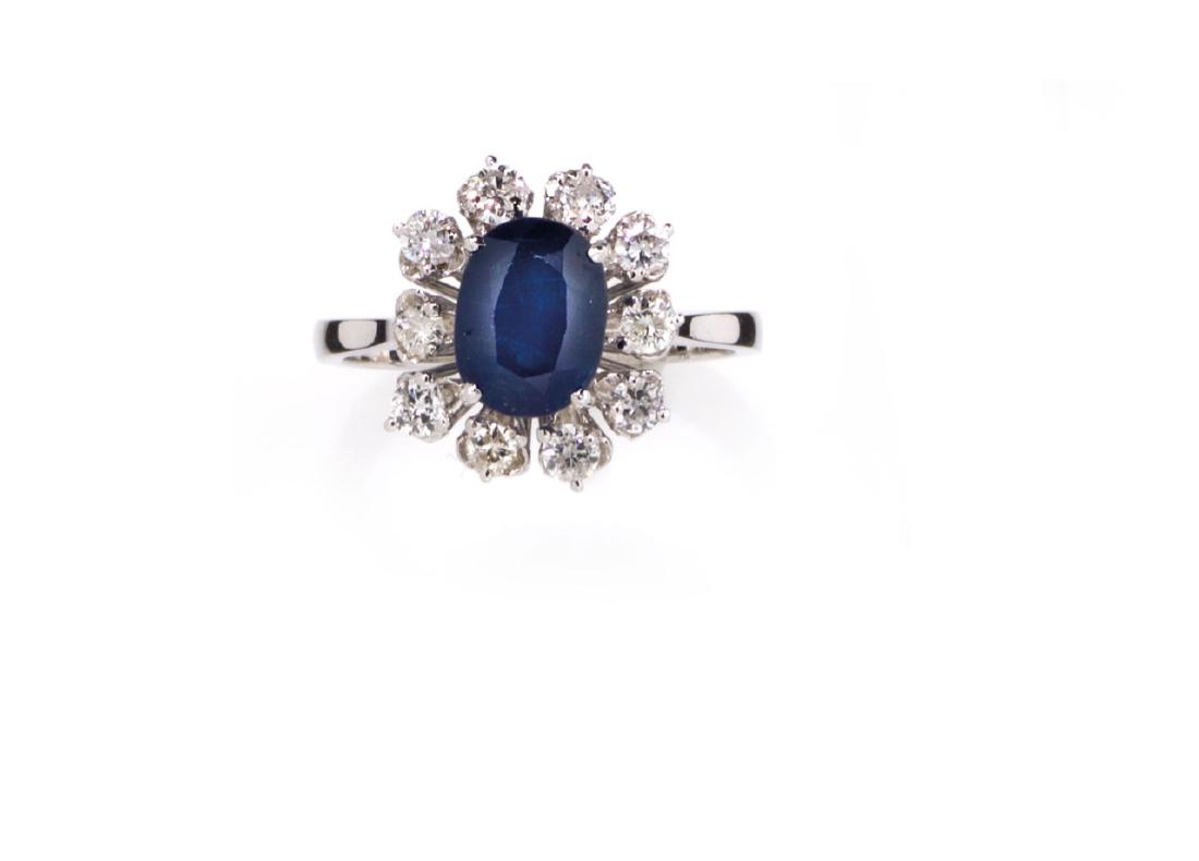 WHITE GOLD, SAPPHIRE AND DIAMONDS RING, CIRCA 1960 (1 of 1)