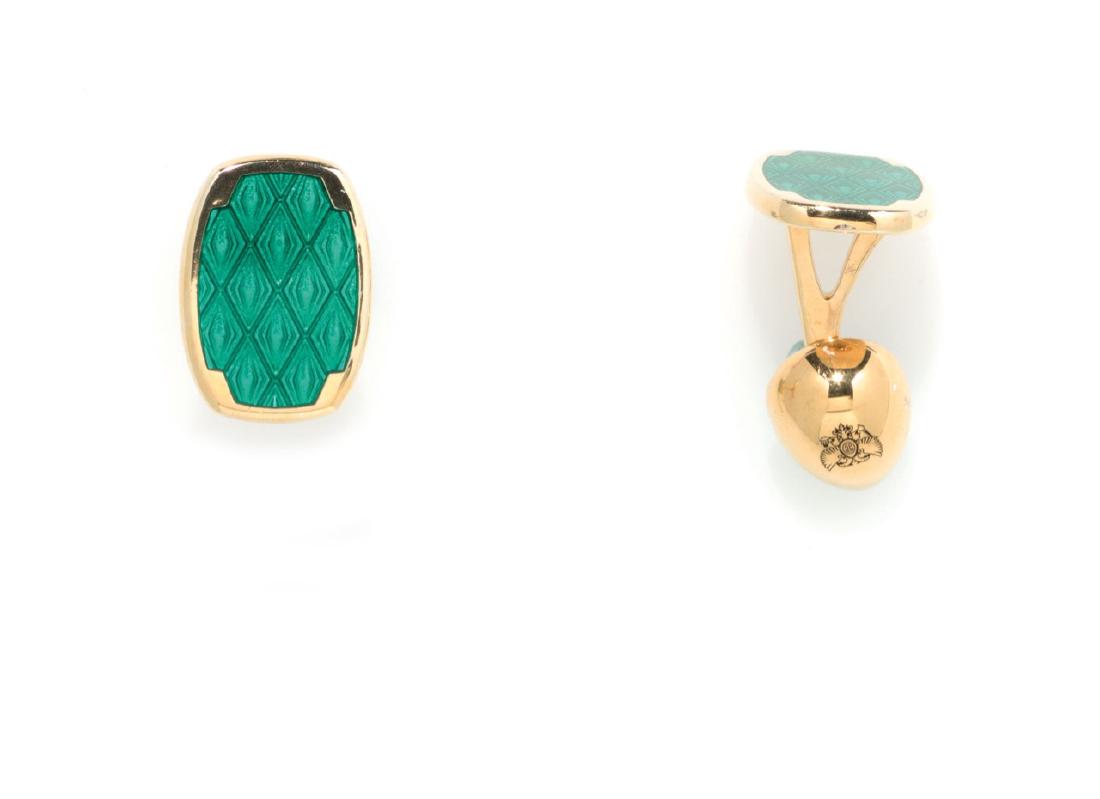 SILVER YELLOW GOLD PLATED CUFFLINKS, SIGNED TATIANA (1 of 1)