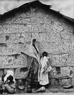 Mario De Biasi - Untitled (African village): Vintage gelatin silver print cm 39,6 x 30,4 Photographer's credit stamp on the verso