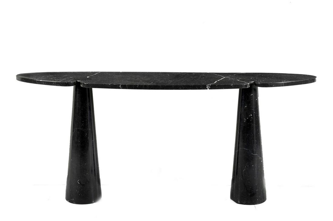 Angelo Mangiarotti - Console from the series "Eros",: H 180 cm x L 72 cm x W 45 cm in black marble Prod. Skipper LITERATURE Repertorio Gramigna, pg. 348