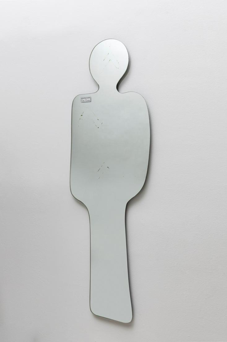 Claudio Platania - Narciso mirror: for Pierre Cardin, Acerbis 1969. Mirrored crystal.Original labelcm 182x60
