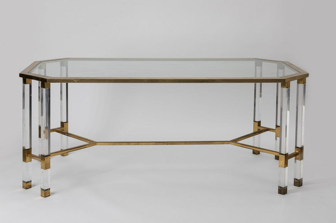 Manifattura Italiana - Table: in plexiglass, glass and metal. cm h 76 x 177 x 90