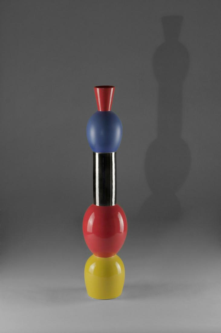 Alessandro Mendini - Metopa ceramic: of the 12 Colonne series. Limited edition of 50 signed and numbered copies. Edizioni Superego cm h 72 x diam 18