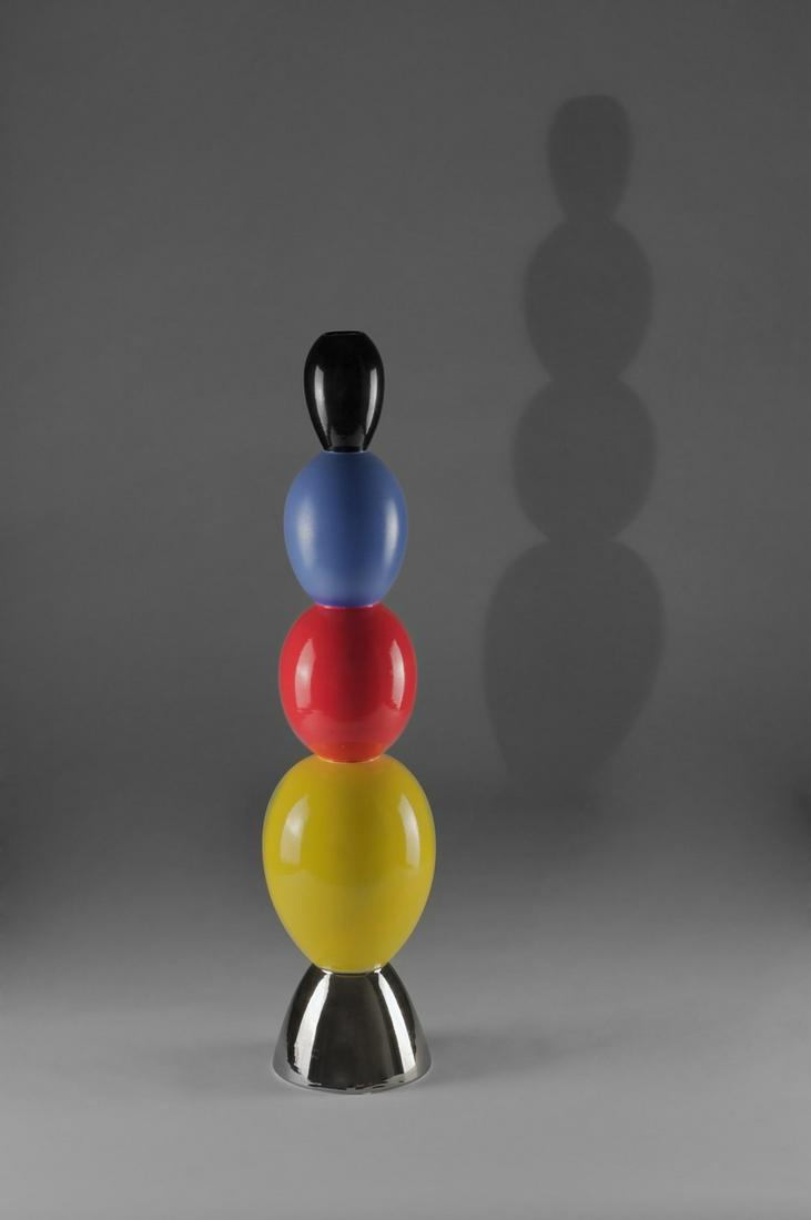 Alessandro Mendini - Triglifo ceramic: of the 12 Colonne series. Limited edition of 50 signed and numbered copies. Edizioni Superego cm h 72 x diam 18