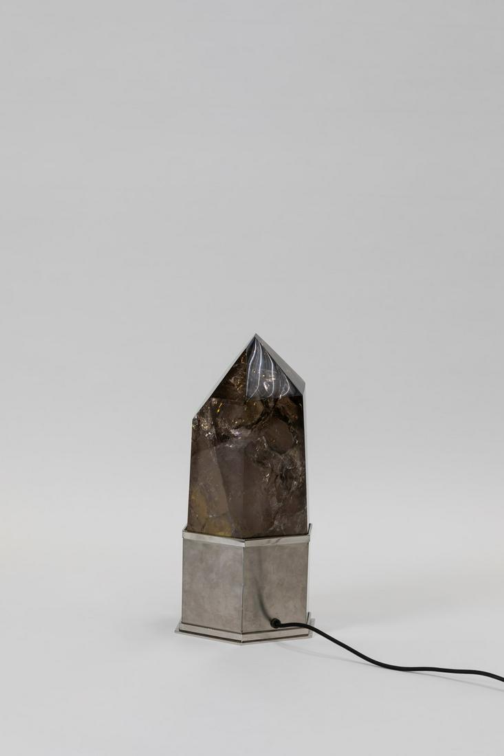 Studio Superego - Espirito lamp: rock crystal - quartz, polished brass cm 30 x h 50