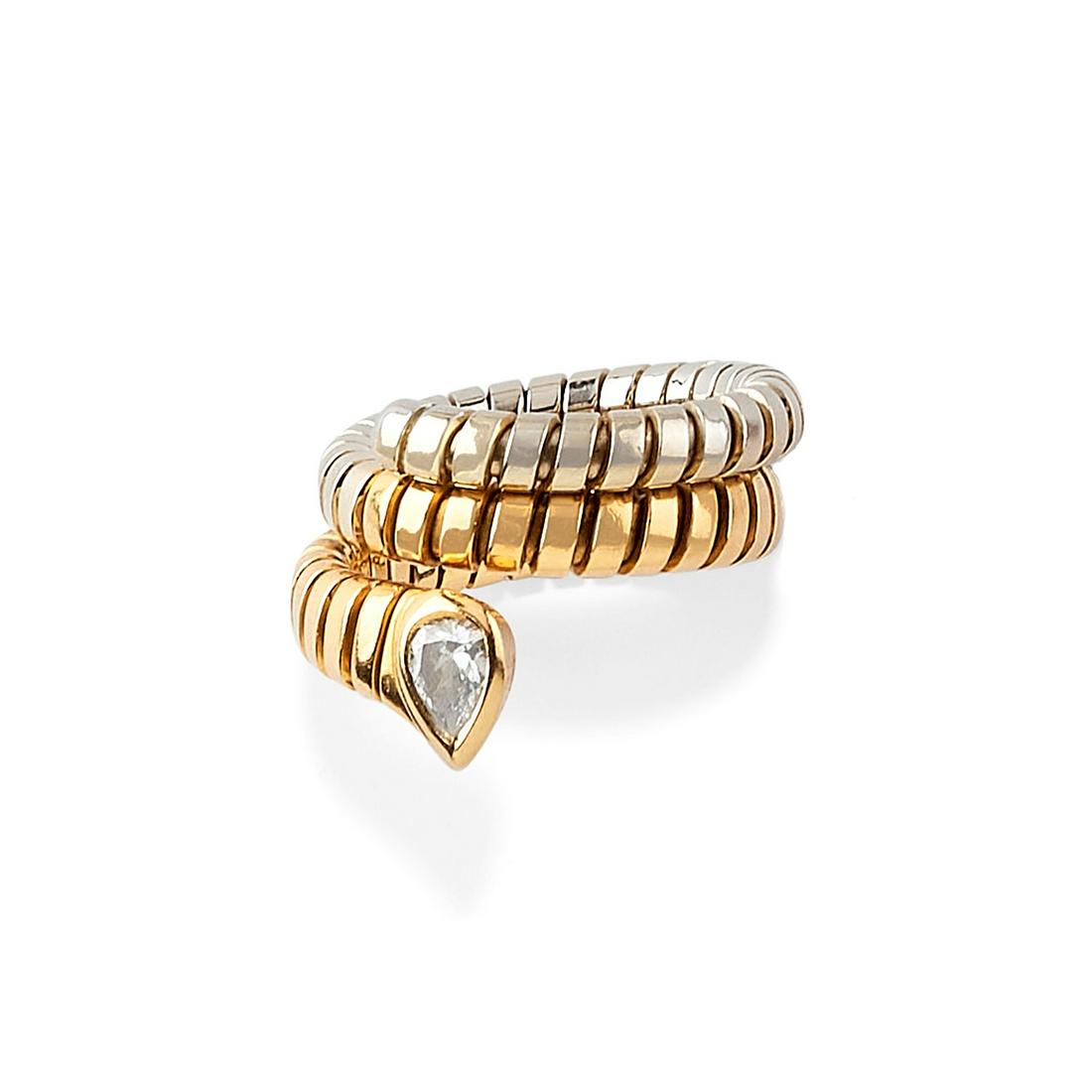 A 18K yellow gold and diamond ring, signed Bulgari (1 of 1)