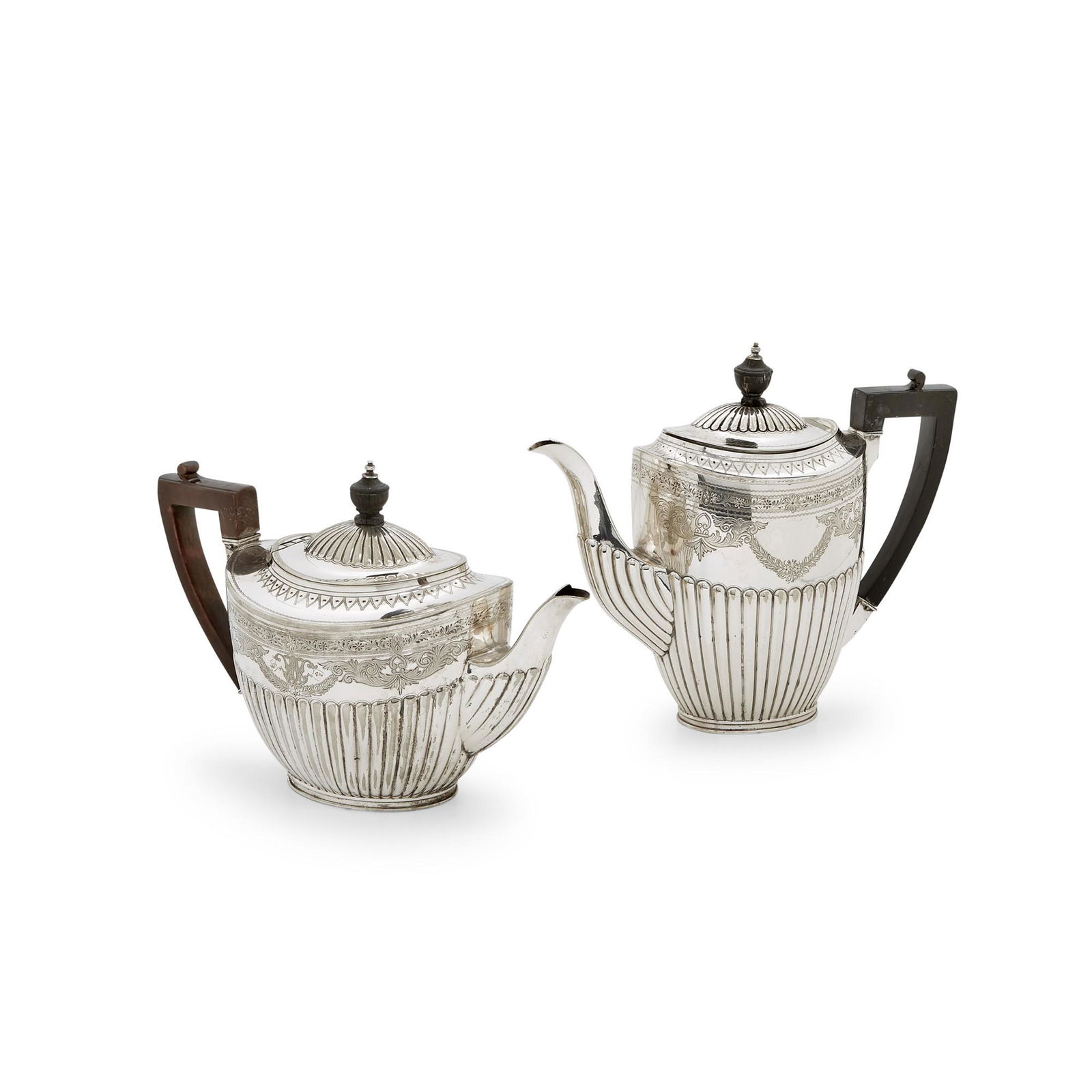 A silver coffee pot and teapot (1 of 1)