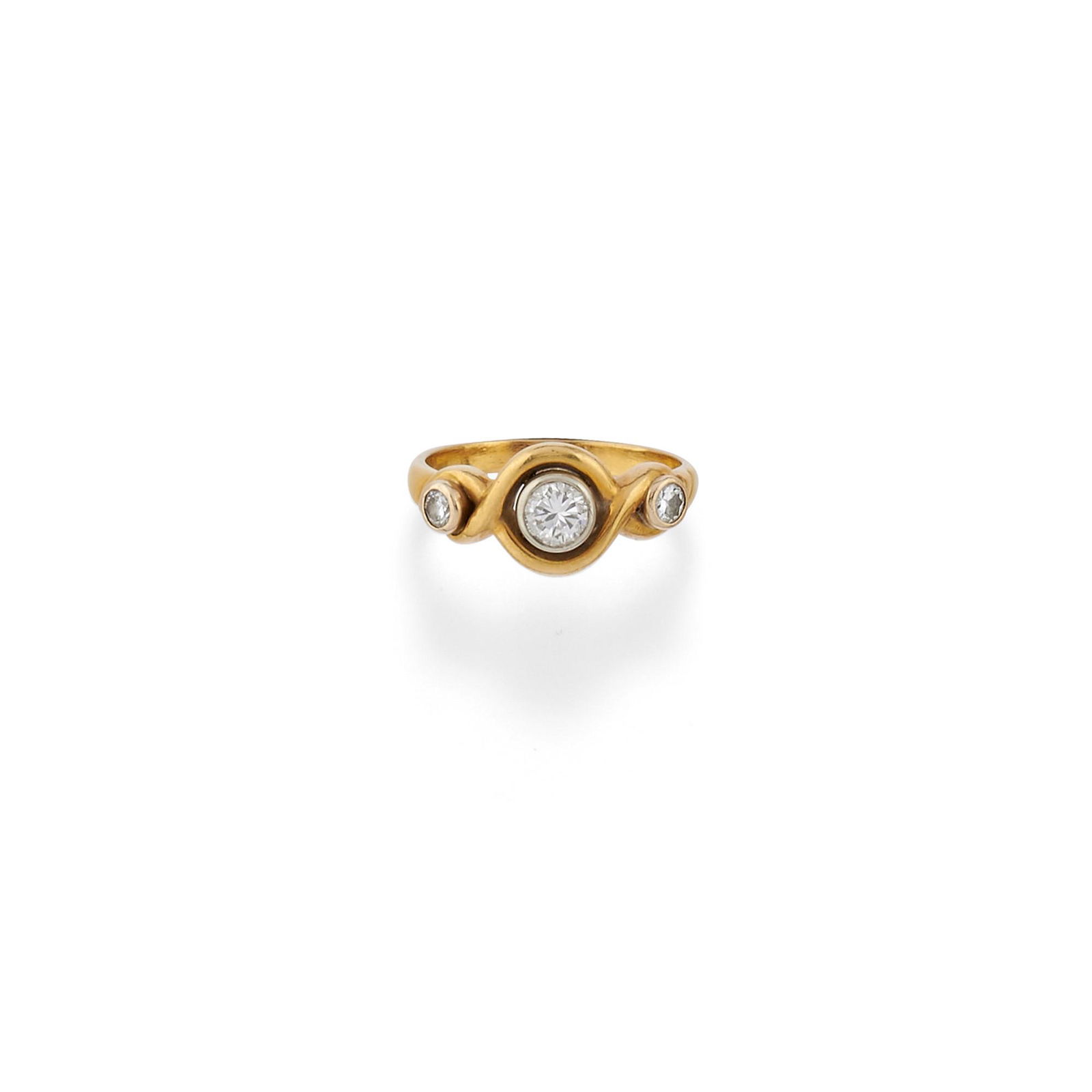 A 18K two color gold and diamond ring (1 of 1)