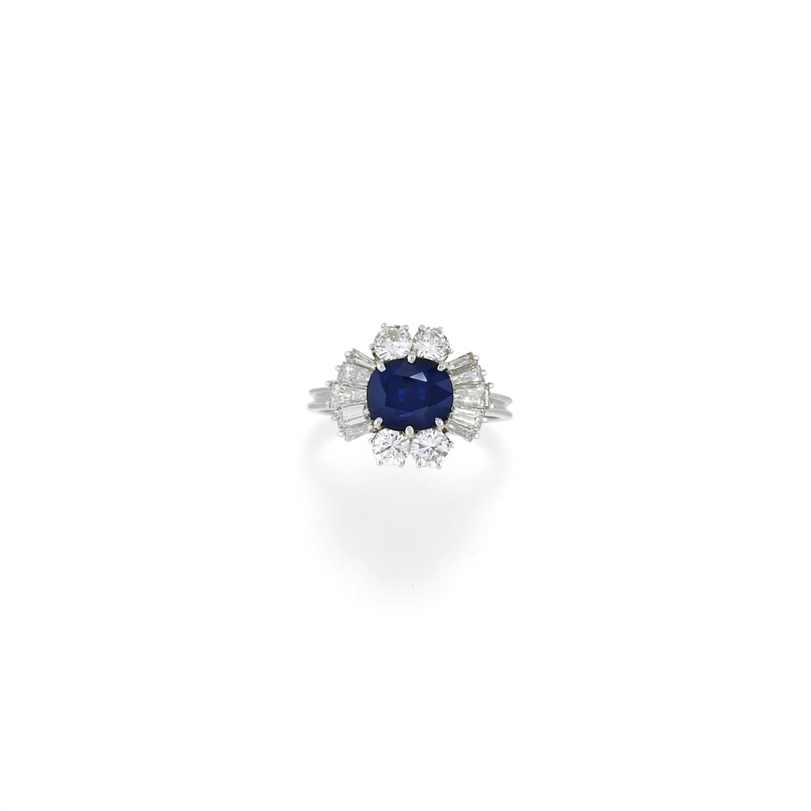 A 18K white gold, diamond and sapphire ring (1 of 1)