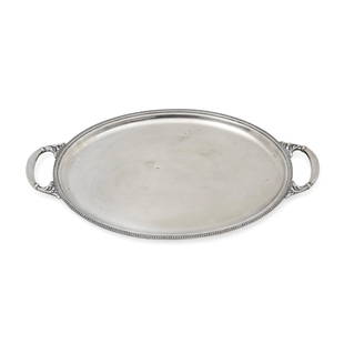 A silver tray with handles, Alexandria 20th Century: Weight kg 1,098 cm 51,00x28,00