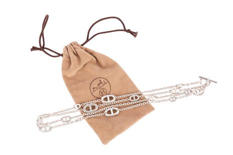 Hermès - Silver 925 Chaîne d'encre long necklace: Silver 925 Chaîne d'encre long necklace, cm 115, with dustbag.