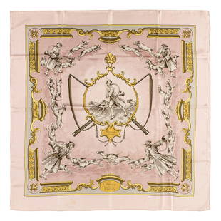 Hermès - Chiens et Valets silk twill scarf: Silk twill scarf designed by Charles-Jean Hallo (defects).