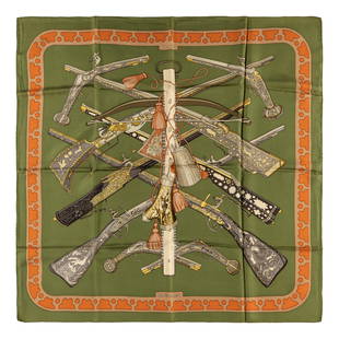 Hermès - Diane silk twill scarf: Silk twill scarf designed by Vauzelles & Hallo (defects).