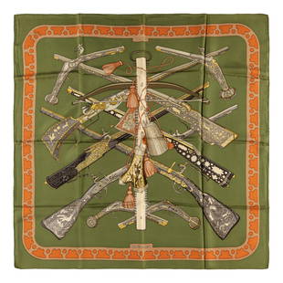 Hermès - Diane silk twill scarf: Silk twill scarf designed by Vauzelles & Hallo (defects).