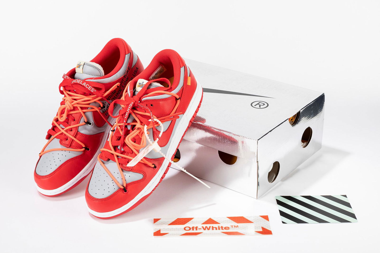NIKE - Dunk Low Off-White University Red | Size US 11 EUR 45 (1 of 7)