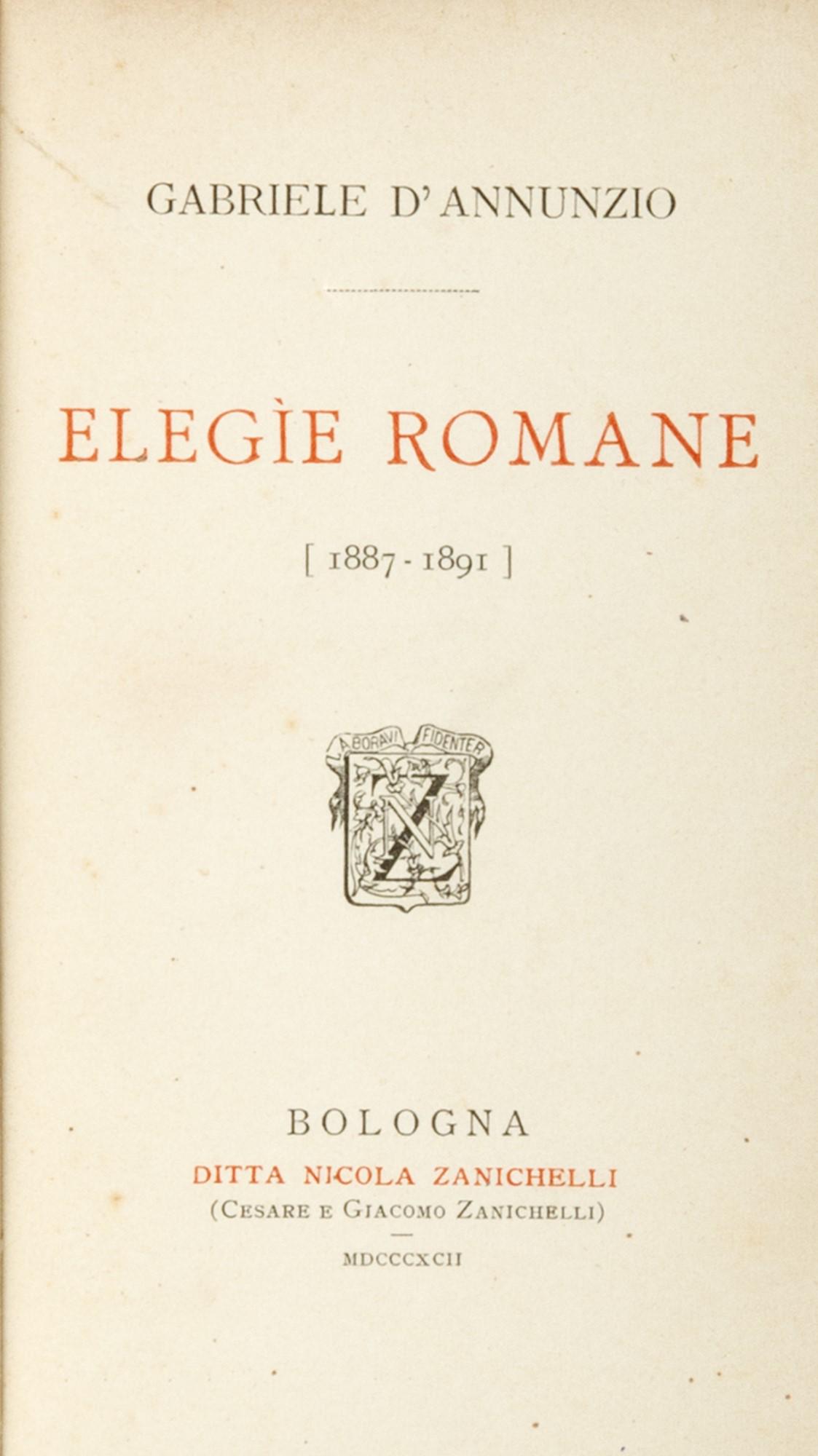 D'Annunzio, Gabriele - Roman elegies (1 of 1)