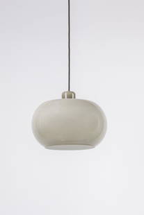 Luciano Vistosi - Hanging lamp: Hanging lamp, 1960 ca. h 24 x diam 30 cm grey incamiciato glass. Vistosi Manufacture.