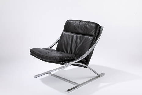 Paul Tuttle - Zeta Chair: Zeta Chair 72 × 67 × 84 cm leather, chrome-plated steel.Strӓssle International, Switzerland LITERATUREPaul Tuttle Designs, Berns, ppg. 48-49;