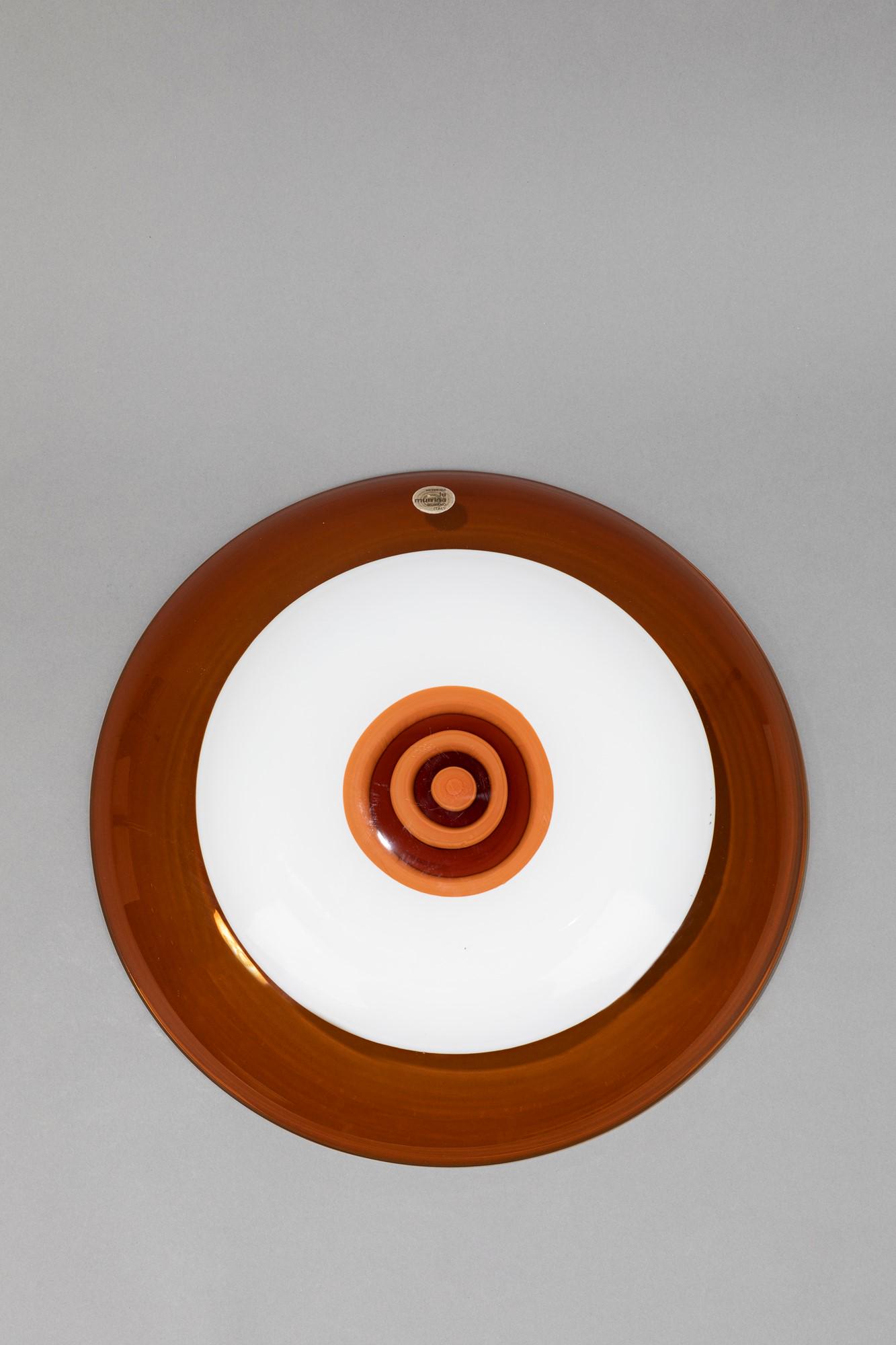 Gian Maria Potenza - Plate, 1968: h 3x40 cm Murano blown glass, Lino Tagliapietra execution. La Murrina production, original label