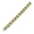 A 18k yellow gold, emerald and diamond bracelet