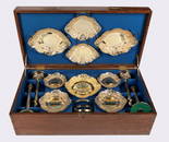 Martin Hall & Co - Important silver and vermeil dessert set, Sheffield, 1887