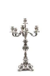 Large silver candelabra, Italy, 20th Century