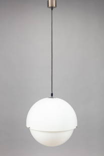 Luigi Bandini Buti (22/03/1930-12/09/2018) - Suspension, 1965: diam max 38 cm in white methacrylate and nickel-plated metalProduced by Kartell