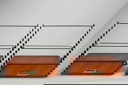Silvio Cavatorta (Cantù 1887-1960) - Pair of hanging nightstands, 1960 ca. (1 of 1)
