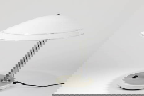 Vistosi - Table lamp, 1970 ca.: h 40 x 48 cm metal with blown glass diffuserManufacture Vetrerie Vistosi Murano