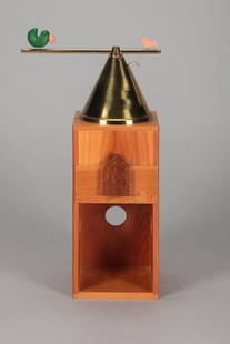 Riccardo Dalisi (Potenza 1931-Napoli 2022)  - Coffee grinder, 1990 ca.: h 36 x 13 x 12 cm woodenProduced by Alessi, Twergy line