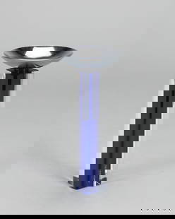 Venini - Candle holder, 1999: h 18,5 x diam 9 cm in blown glass and metalManufactured by Veninipointed signature Venini 99