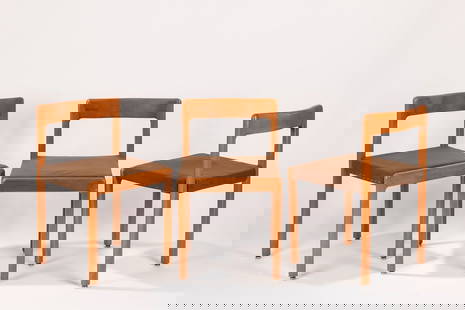 Angelo Mangiarotti - Three chairs, 1972: h 75 x 45 x 45 cm from serie L12. Laquered wood. Lema Manufacture. LITERATUREG. Gramigna, Repertorio 1950-80, Mondadori, p.366