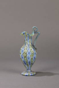 Fratelli Toso - Anfora, 1910 ca.: h 19 x 6,5 cm Murrine blown glass.Fratelli Toso Murano production