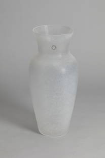 Vincenzo Nason - Vase, 1980 ca.: h 35 x diam 13,2 cm blown and acid-etched glassManufactured by Vincenzo Nason & C.engraved signature on baseoriginal label