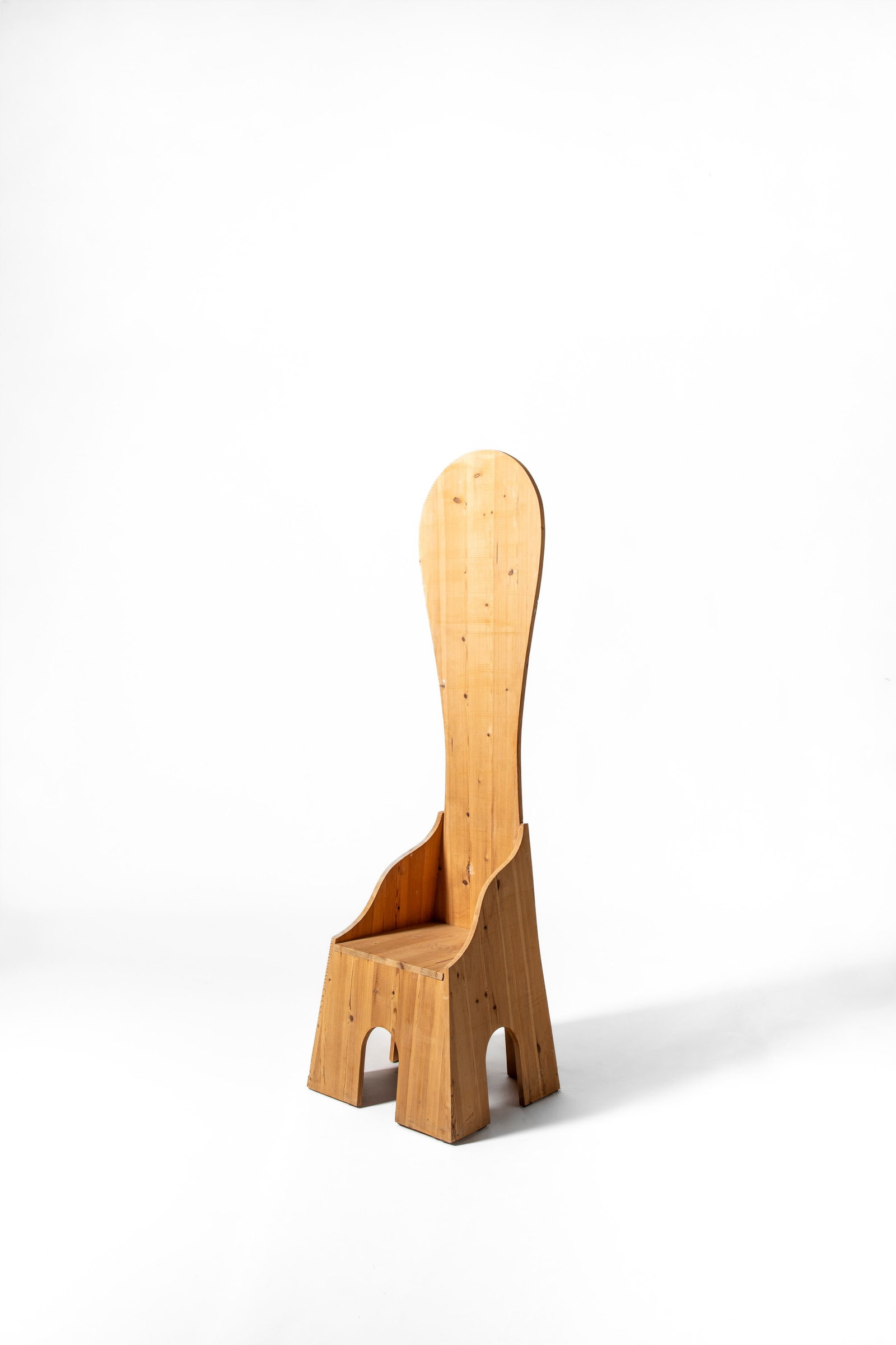 Mario Ceroli (Castel Frentano 1938) - Chair from the 'Mobili nella Valle' series, 1972: 190 x 47 x 50 cm designed in 1972executed between 1975 and 1985russian pine woodsignature CEROLI / POLTRONOVA on the sidePoltronova edition, Agliana, Italy The lot is sold together with a certificate 