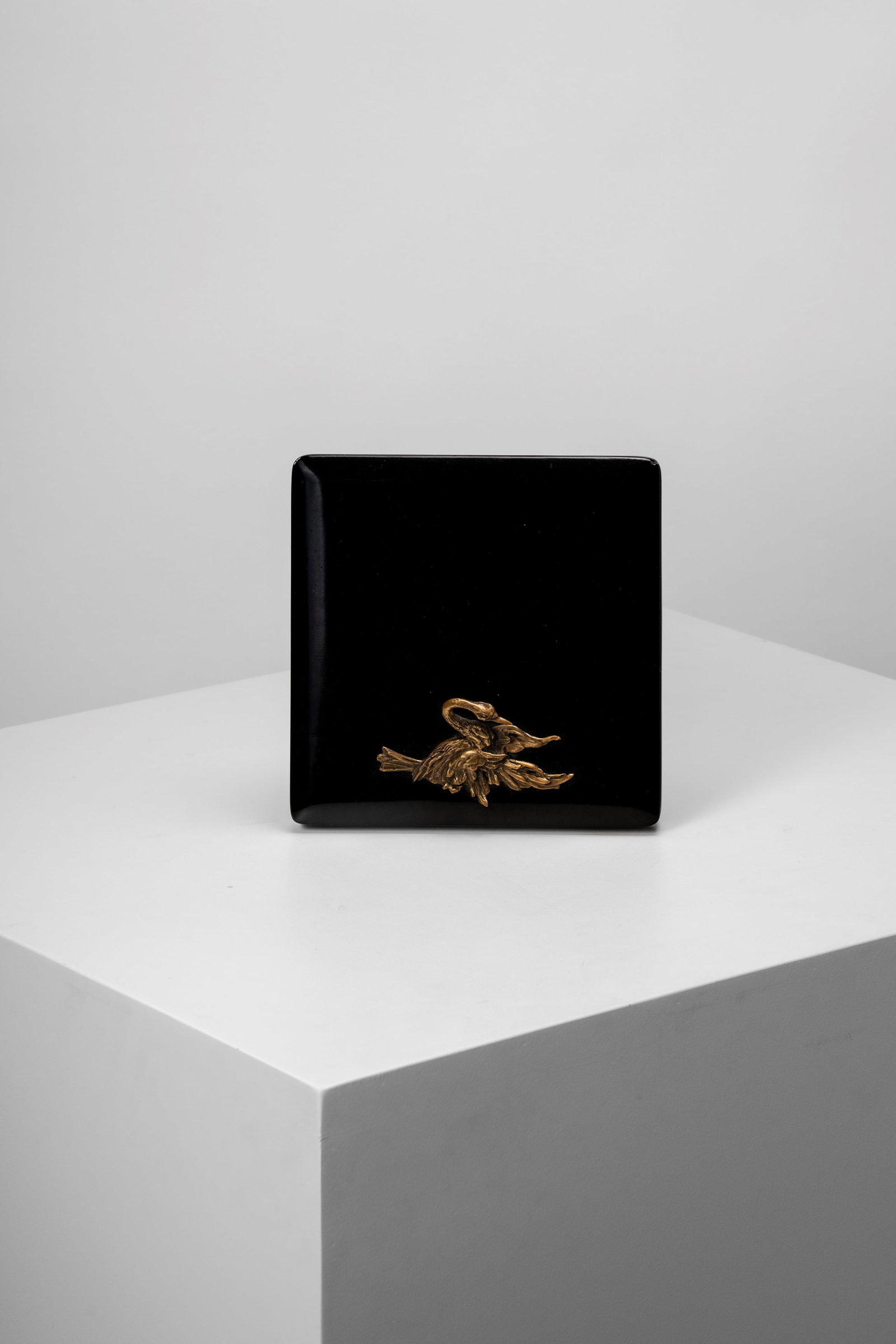 Gabriella Crespi (Milano 1922 - 2017) - Box, 1976: 5 x 24 x 24 cm designed in 1976engraved label GABRIELLA CRESPI BREV. insidelacquered wood, brass castingGabriella Crespi edition, Milan, Italy PROVENANCE Private collection, Rome, Italy Finarte would 